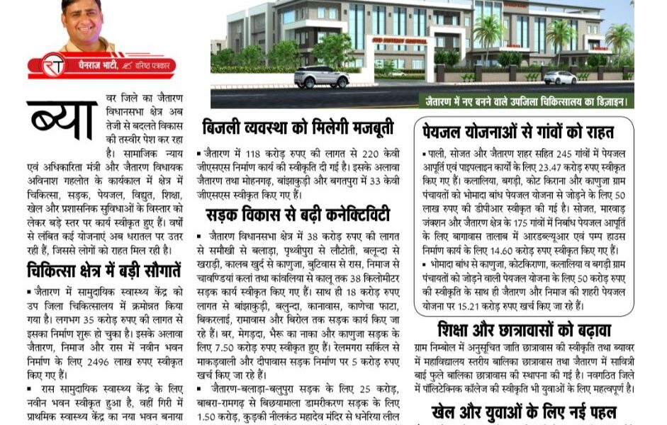 जैतारण में विकास की नई इबारत 6109649158646993141
