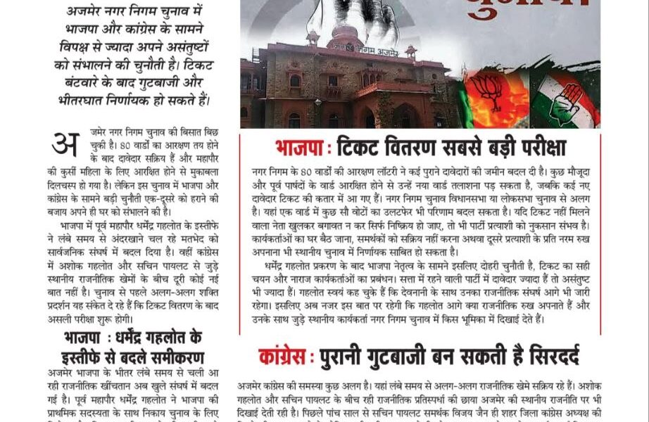 भाजपा-कांग्रेस को अपनों का डर 6093628058754552632